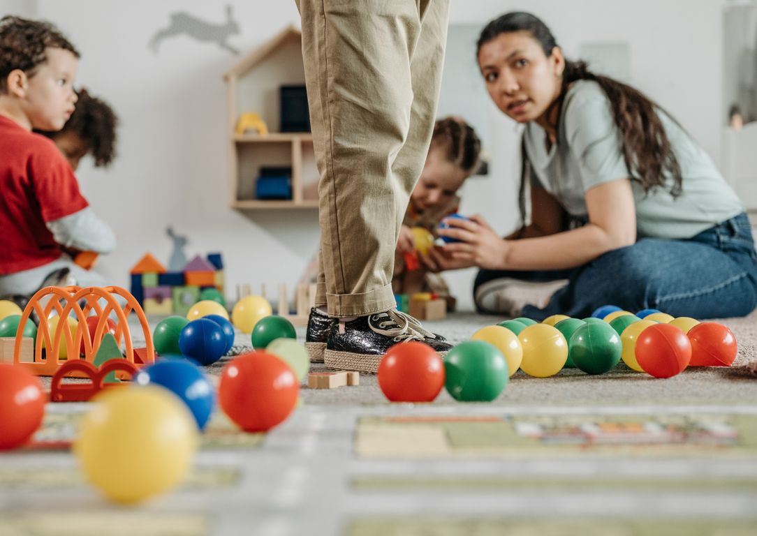 kids playing at a montessori school