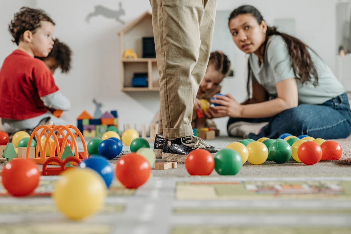 kids playing at a montessori school