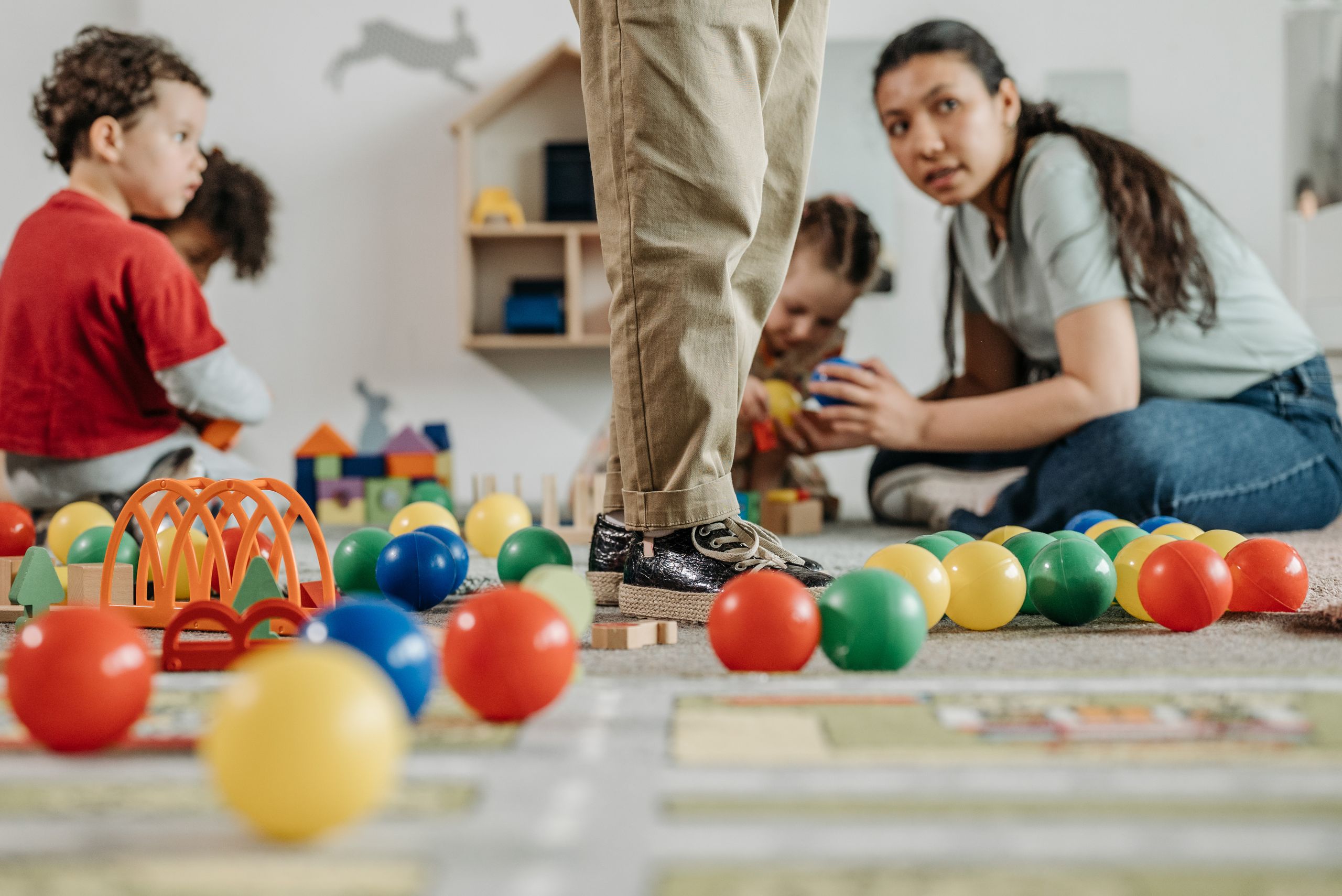 kids playing at a montessori school